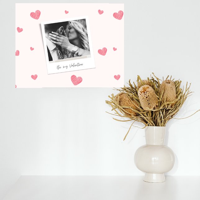 Be My Valentine | personalized Photo | Red heart  Metal Print (Creator Uploaded)
