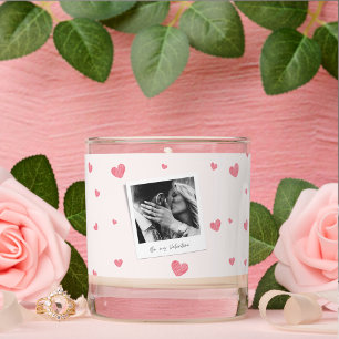 Be My Valentine personalized Photo Red heart Scented Candle