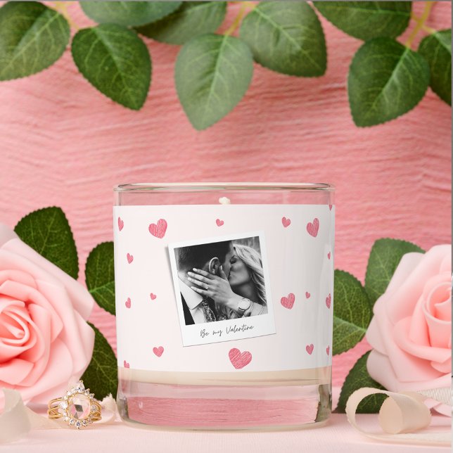 Be My Valentine | personalized Photo | Red heart  Scented Candle (Creator Uploaded)