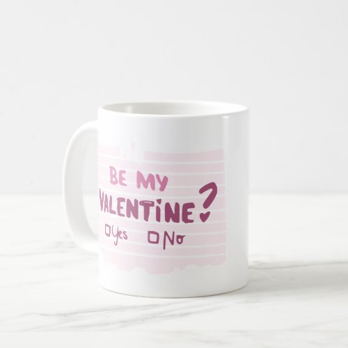 Be My Valentine Photo Heart Pink Coffee Mug