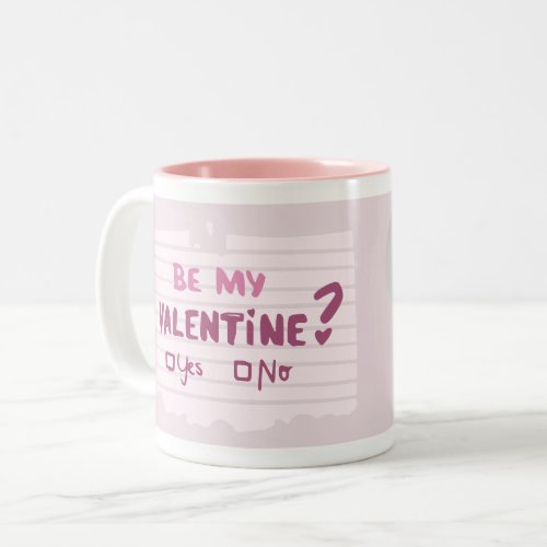 Be My Valentine Photo Heart Pink Two_Tone Coffee Mug