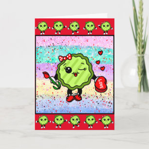 Be My Valentine Pickle Funny Holiday Pickle Card