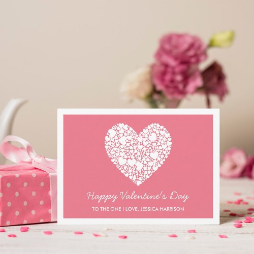 Be My Valentine Pink Heart Valentines Day Card