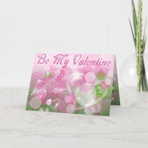 Be My Valentine Pink Holiday Card