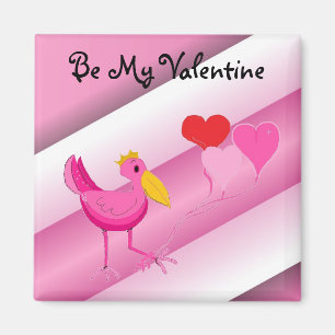 Be My Valentine Pink Stork Magnet