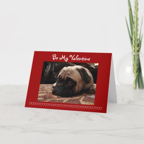 Be My Valentine Pug Holiday Card