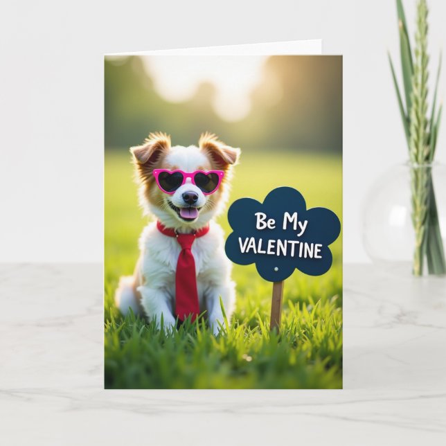 Be My Valentine Puppy Love Card (Front)