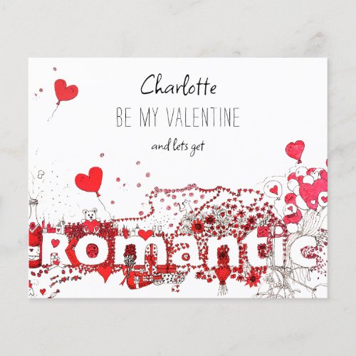 Be My Valentine Quote cute hearts personalized