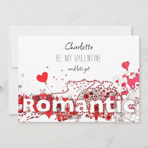 Be My Valentine Quote hearts personalized Holiday Card