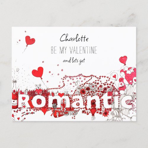 Be My Valentine Quote personalized Holiday Postcard
