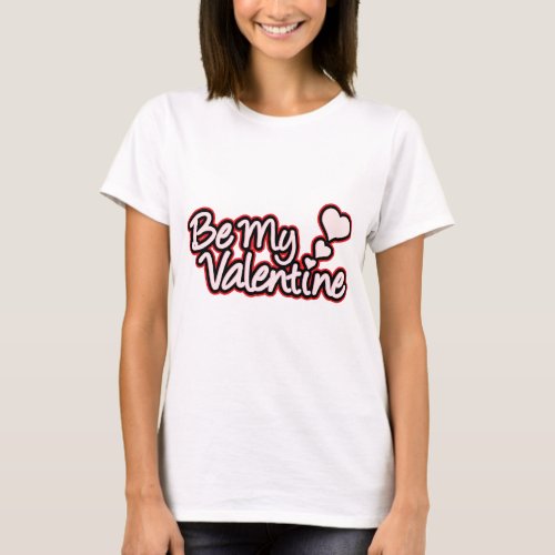 Be My Valentine red black graphic womens tee