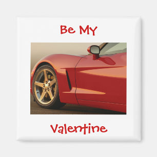 Be My Valentine Red Corvette Magnet