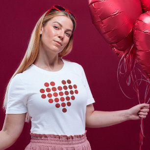 BE MY VALENTINE RED FAUX GOLD FOIL DOTS TEXT T-Shirt