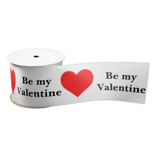 Be My Valentine Red Heart Love Satin Ribbon