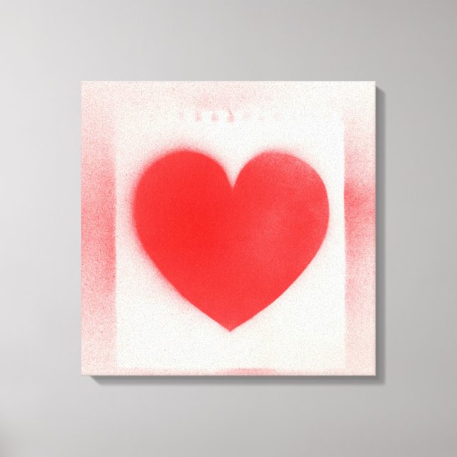 Be my Valentine red heart note Canvas Print (Front)