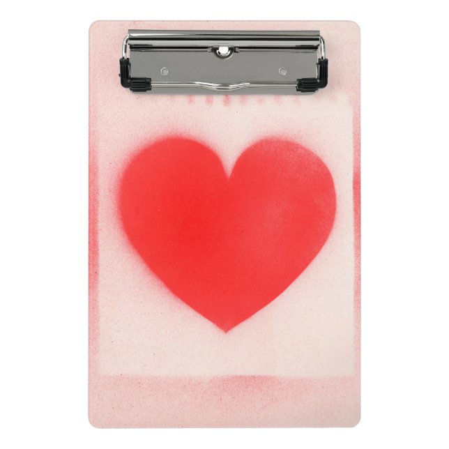 Be my Valentine red heart note Mini Clipboard (Front)