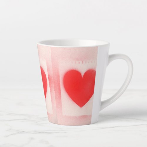 Be my Valentine red heart note Notebook love heart Latte Mug