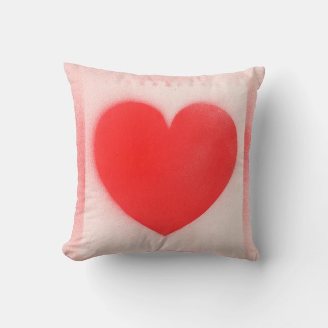Be my Valentine red heart note Throw Pillow (Front)