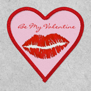 Be My Valentine Red Lipstick Kiss Love Lip Print Patch