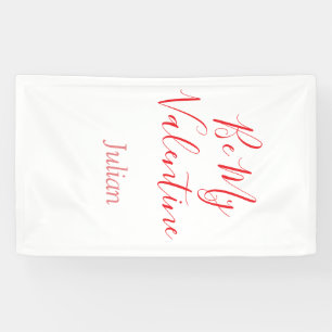 Be my valentine red name elegant love couple  banner