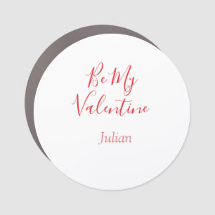 Be my valentine red name elegant love couple  car magnet