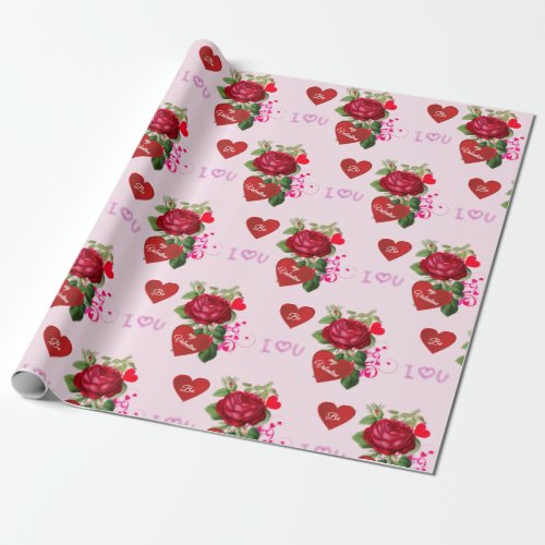Be My Valentine Red Roses Holiday  Wrapping Paper