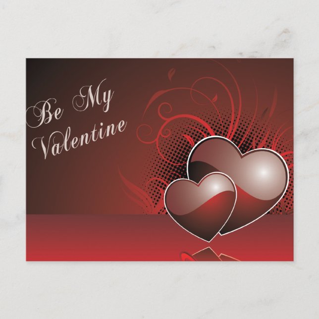 Be My Valentine Red Valentine Postcard (Front)