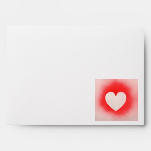 Be my Valentine red white heart note  Envelope