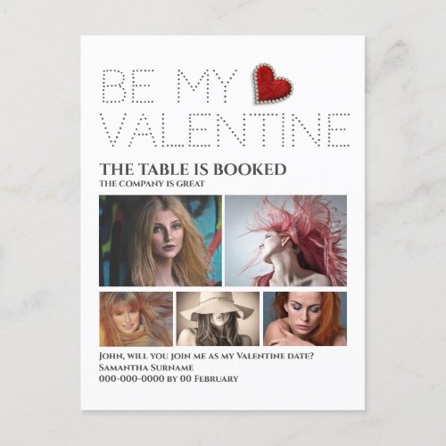 Be my valentine request leap year women announcement postcard