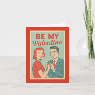 Be My Valentine Retro Greeting Card