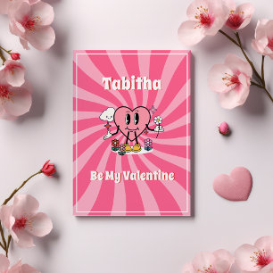 Be My Valentine Retro Heart Holiday Card