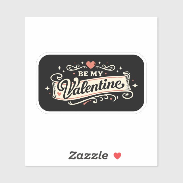 Be My Valentine Retro Love Sticker (Sheet)