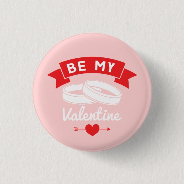Be My Valentine Rings Button (Front)