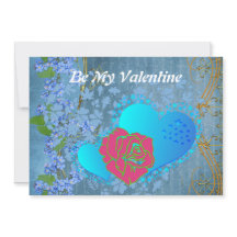 Be My Valentine Romantic Rose Sweeping Heart Card