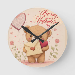 Be my Valentine Round Clock