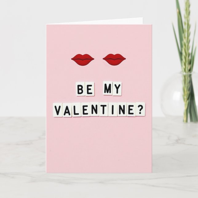 Be My Valentine Simple Love Card (Front)