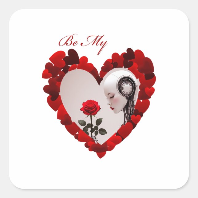 Be My Valentine ❤️ Square Sticker (Front)