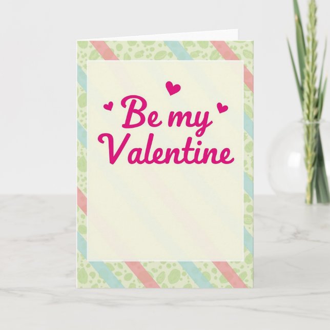 Be My Valentine Sweetheart Card (Front)