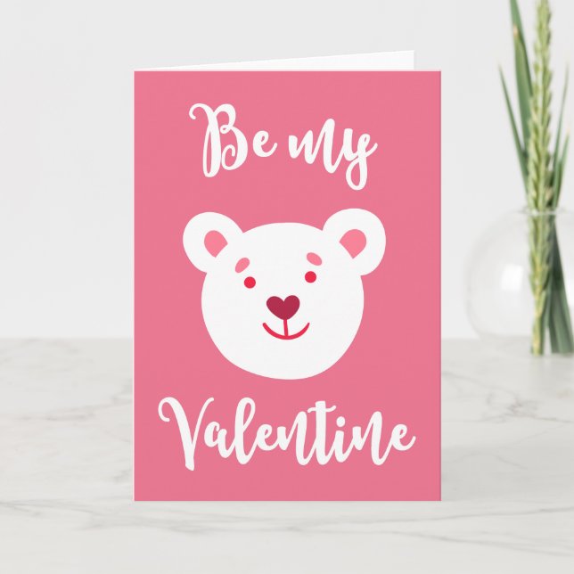 Be My Valentine Teddy Bear for Kids Holiday Card (Front)