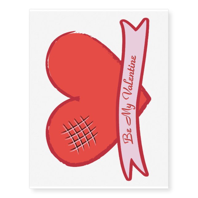 Be my Valentine Temporary Tattoos (Front)
