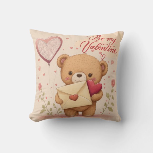 Be my Valentine      Throw Pillow (Front)