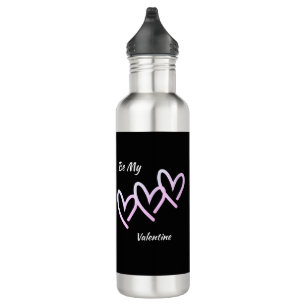 Be My Valentine Triple Heart Stainless Steel Water Bottle