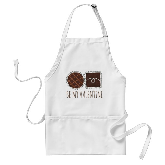 Be My Valentine Valentine's Chocolate Bonbon Candy Adult Apron (Front)