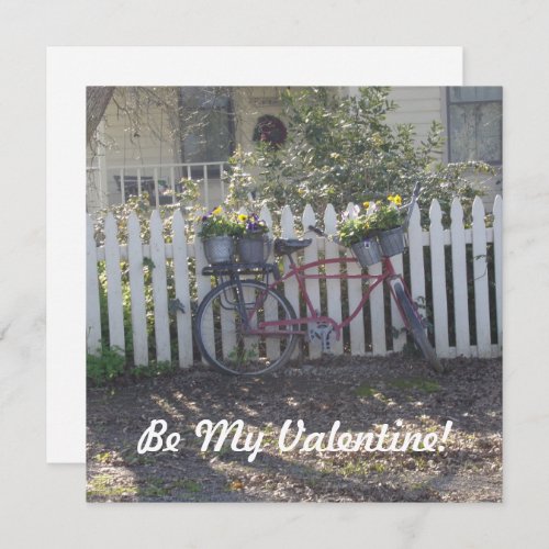 Be My Valentine Vintage Bicycle  Picket Fence Holiday Card