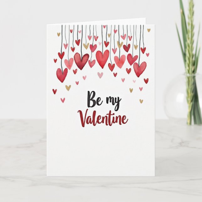 Be My Valentine Watercolor Card (Front)