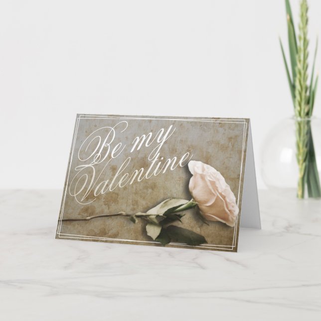 Be my Valentine with Rose Card (Front)
