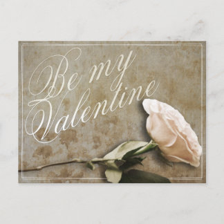Be my Valentine with Rose Postcard