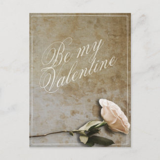 Be my Valentine with Rose Postcard