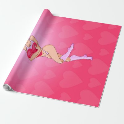 Be my Valentine With The Burn Girl Wrapping Paper