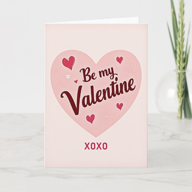 Be My Valentine Xoxo Heart Card (Front)